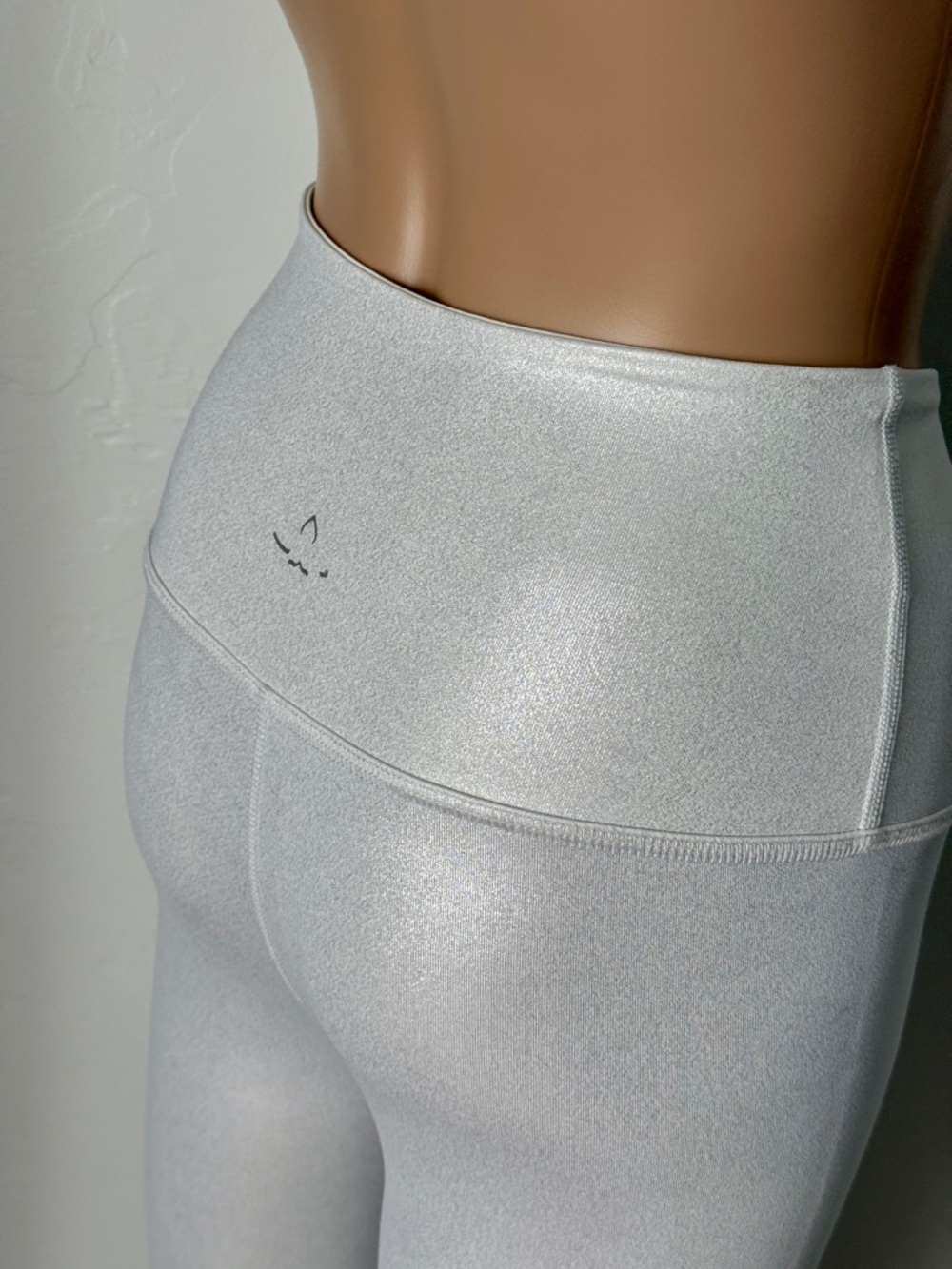 beyond yoga sparkly leggings in white